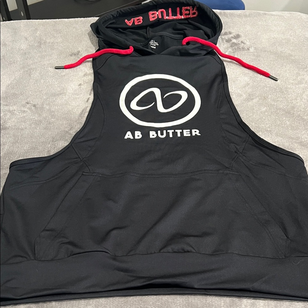 AB Butter work out vest-tank top   Black and White Logo Apparel
